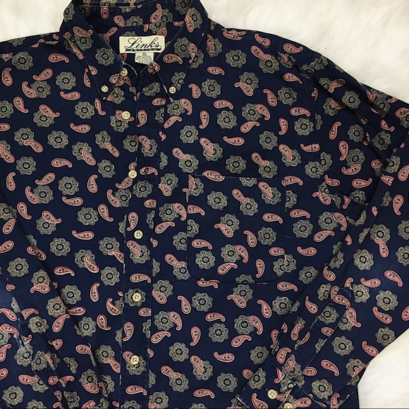 Vintage Button Don Shirt Paisley Links Edition EUC - Picture 3 of 4